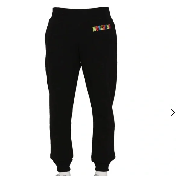 Moschino rainbow Logo Printed Jogging Pants . Unisex.. Size 4/38